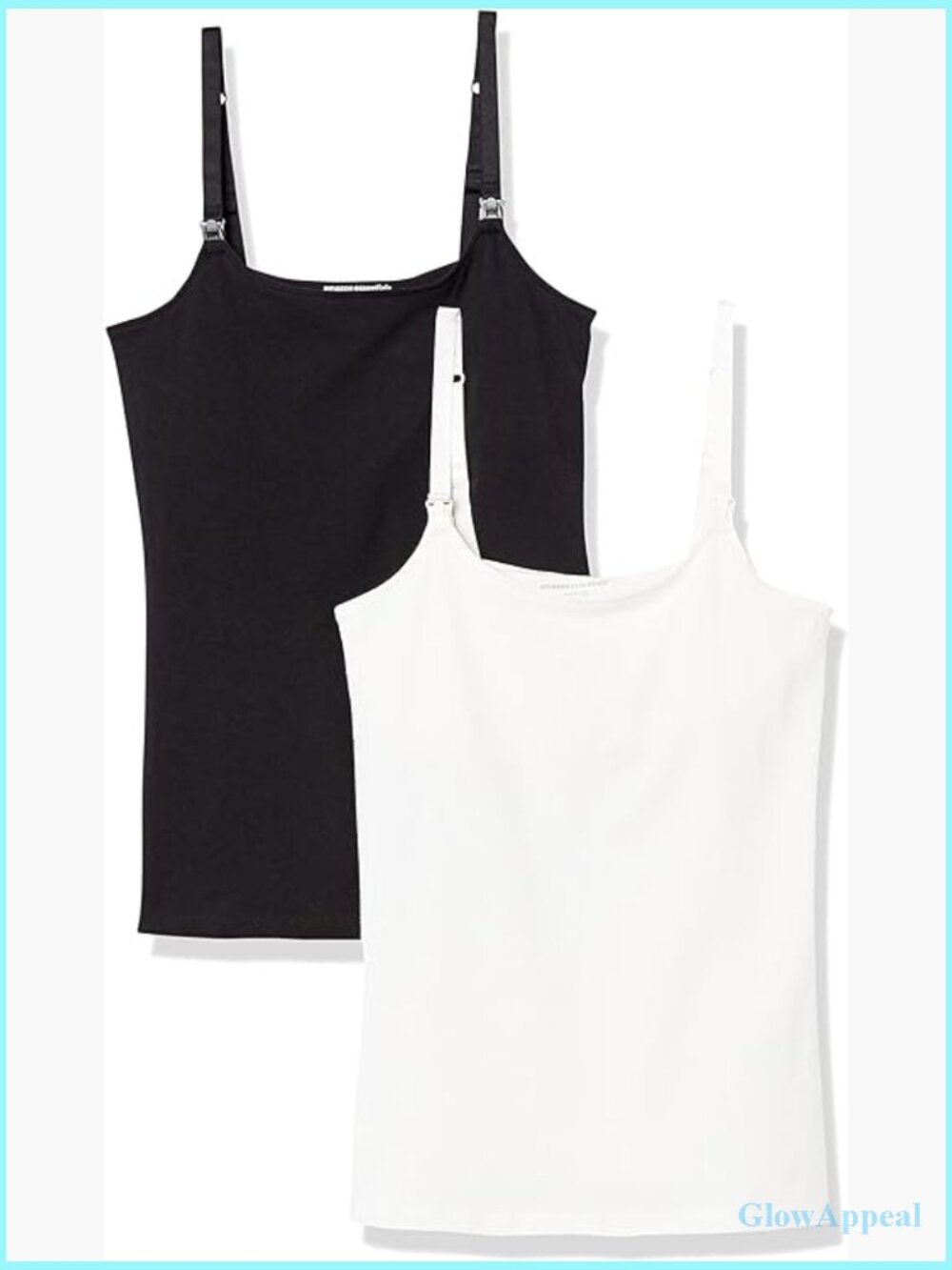 Maternity Nursing Camisole Pack of 2, Adjustable Straps, Built-in Shelf Bra